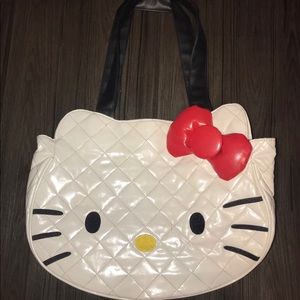 Hello kitty quilted face tote bag